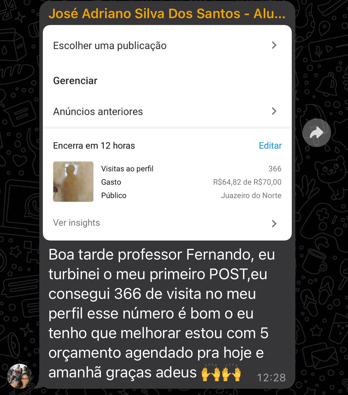 Print Instagram José Adriano Silva Dos Santos