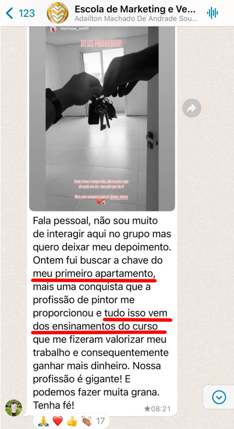 Print depoimento aluno, casa própria